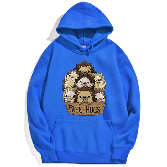 Hedgehog Hugs Hoodie - Style's Bug Blue / XXL