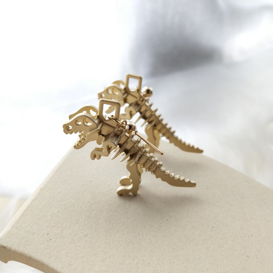 Skeleton Dinosaur Earrings - Style's Bug