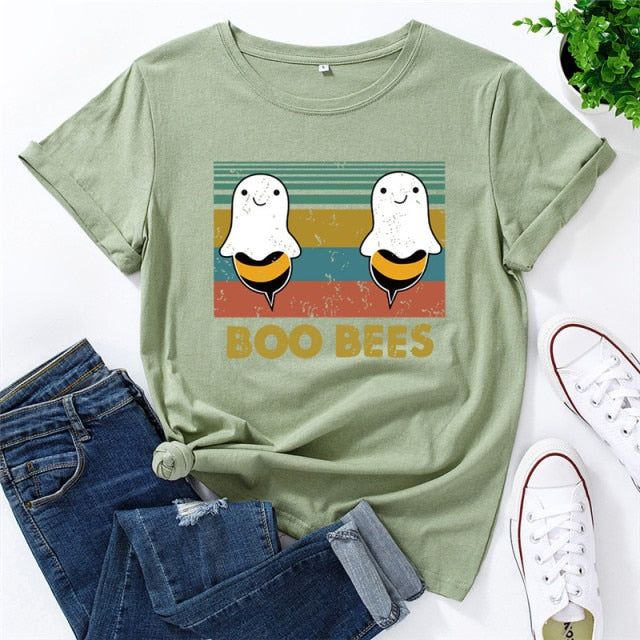 BOO BEES T-shirt by Style's Bug - Style's Bug Olive green / S