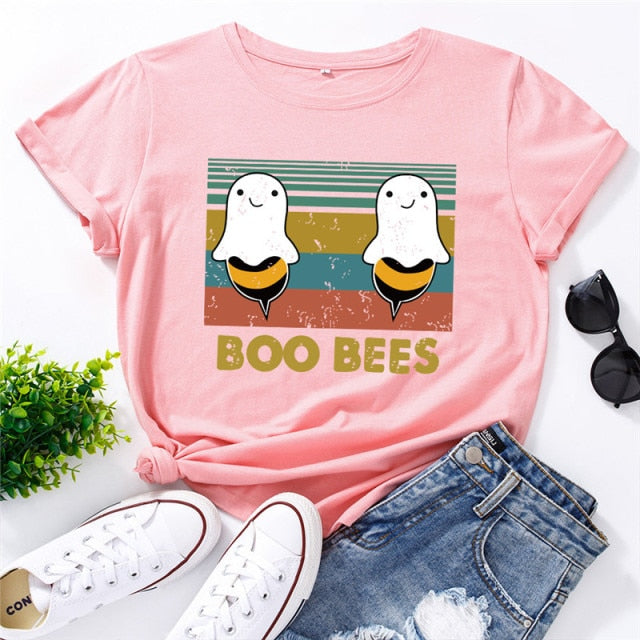 BOO BEES T-shirt by Style's Bug - Style's Bug Pink / S