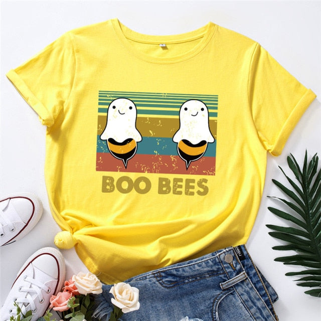 BOO BEES T-shirt by Style's Bug - Style's Bug Yellow / S