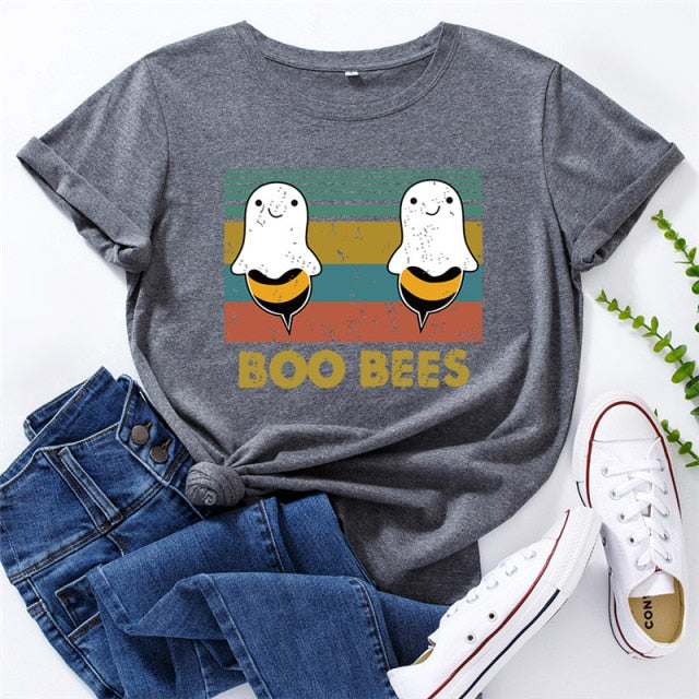 BOO BEES T-shirt by Style's Bug - Style's Bug Grey / S