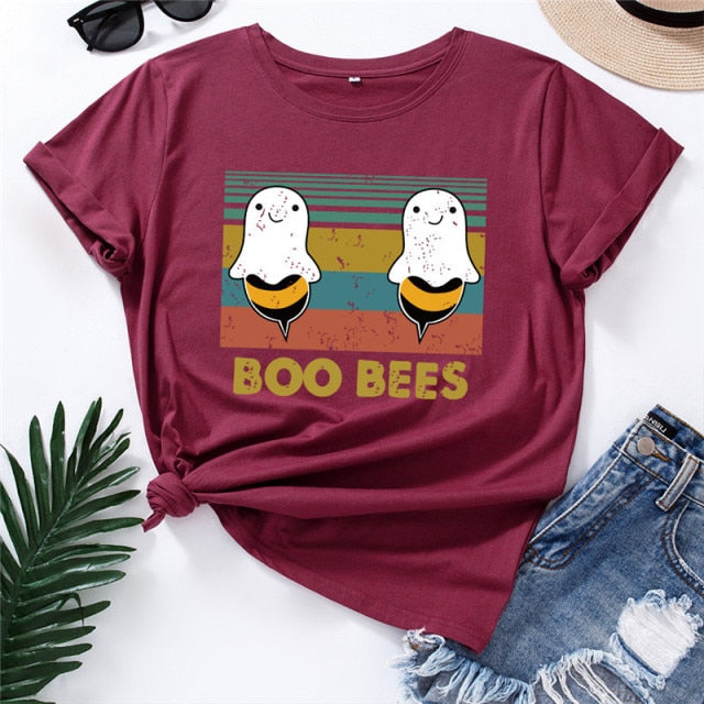 BOO BEES T-shirt by Style's Bug - Style's Bug Wine red / S