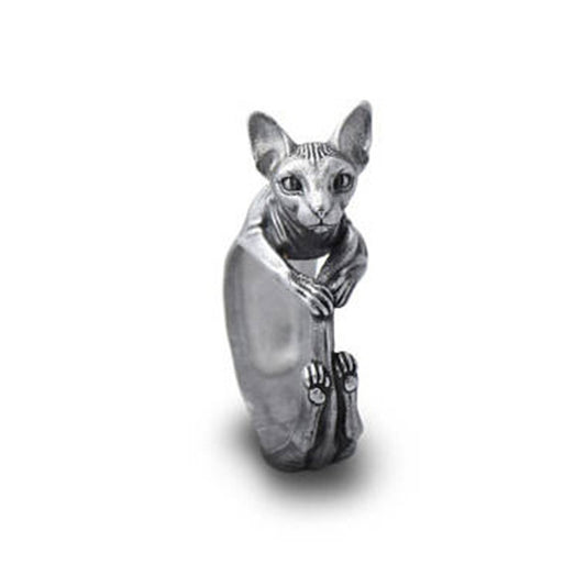 Vintage Sphynx Ring by SB - Style's Bug Antique Silver Plated