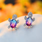 Crystal Tortoise earrings by Style's Bug - Style's Bug rose red blue