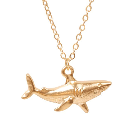 Great white shark Necklace by SB - Style's Bug Gold