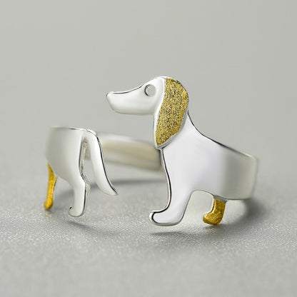 Golden Silver Dachshund ring by SB - Style's Bug Default Title