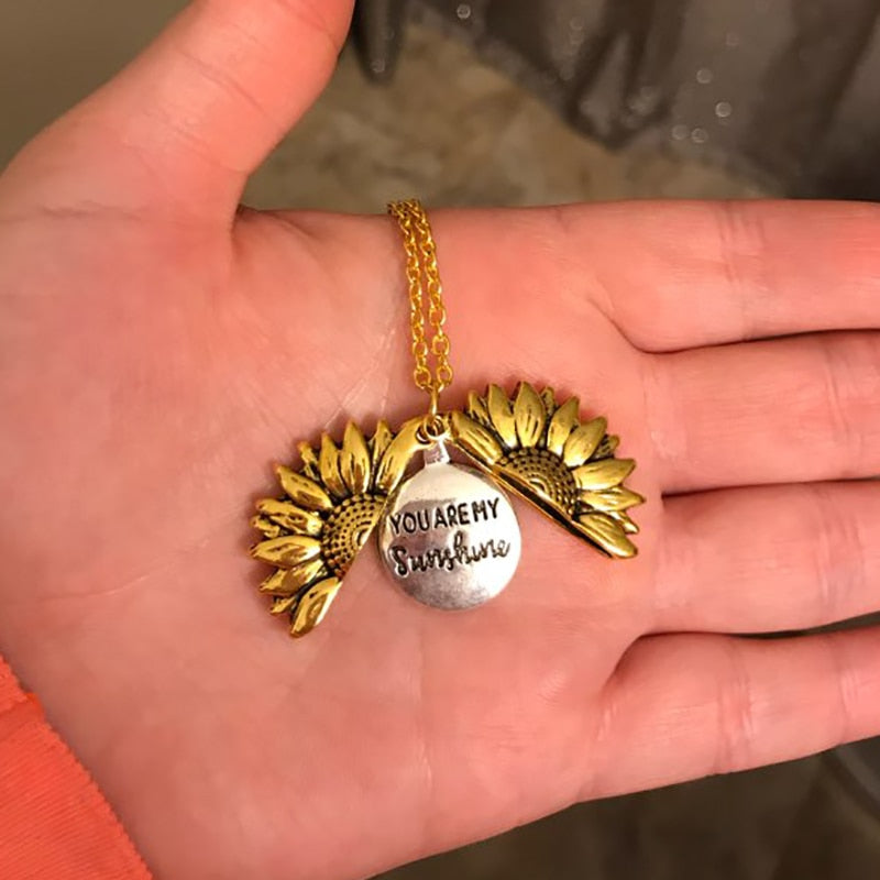 "You Are My Sunshine" locket necklace by Style's Bug (2pcs pack) - Style's Bug