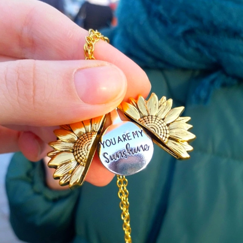 "You Are My Sunshine" locket necklace by Style's Bug (2pcs pack) - Style's Bug