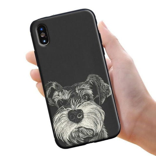 Curious Schnauzer iPhone case by SB - Style's Bug
