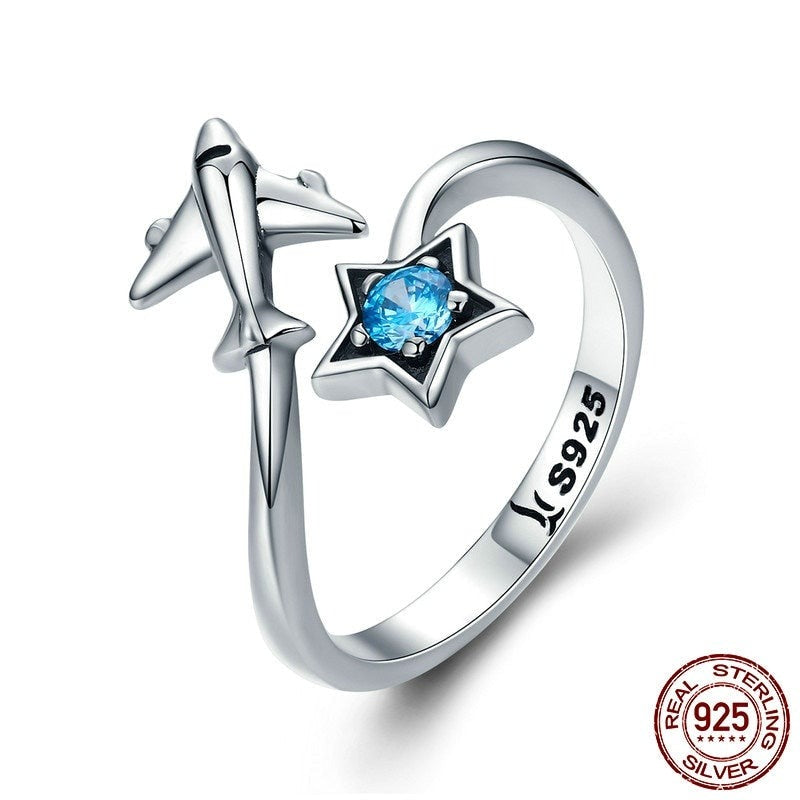 Blue Star Airplane ring by Style's Bug - Style's Bug