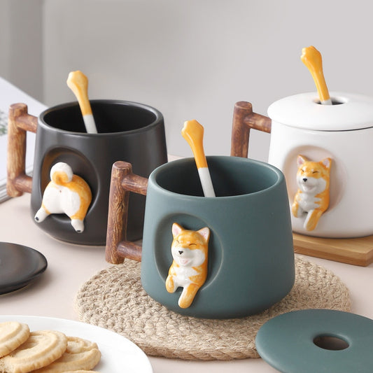 Shiba Inu mug by Style's Bug (Mug + Lid + Spoon) - Style's Bug