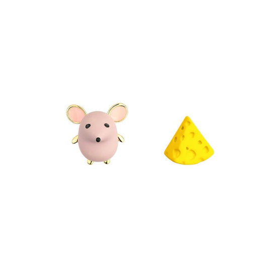 Rat & Cheese earrings by Style's Bug - Style's Bug Bronze
