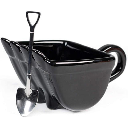 Excavator Bucket Mug by Style's Bug (+ Shovel spoon) - Style's Bug Black
