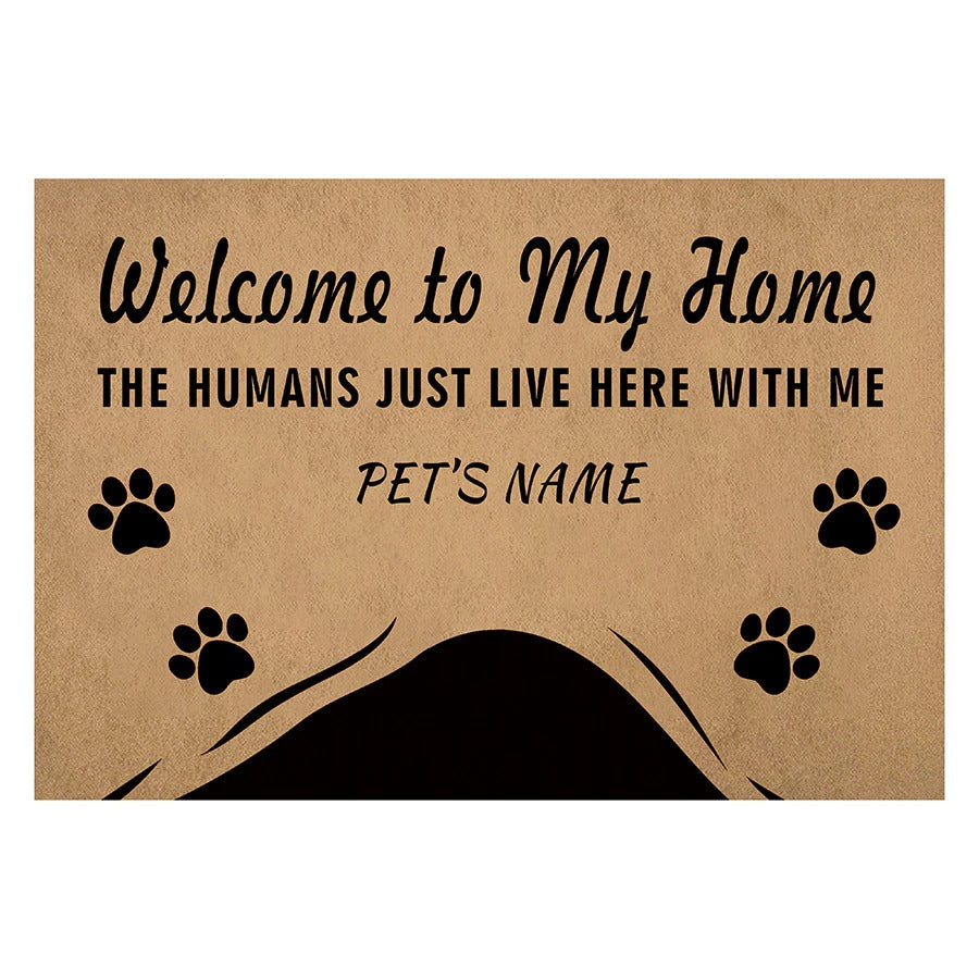 PAWsonalized pet Doormats by Style's Bug - Style's Bug 1 dog - Welcome to my home the humans just live here with me / 40cmx60cm
